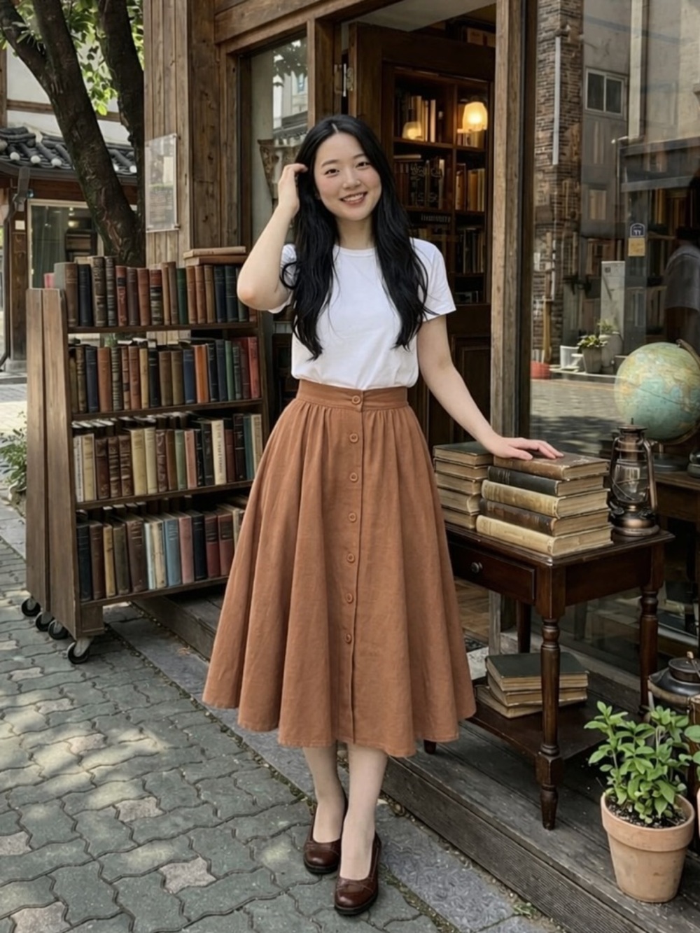 Vintage Button-Front full circle Skirt